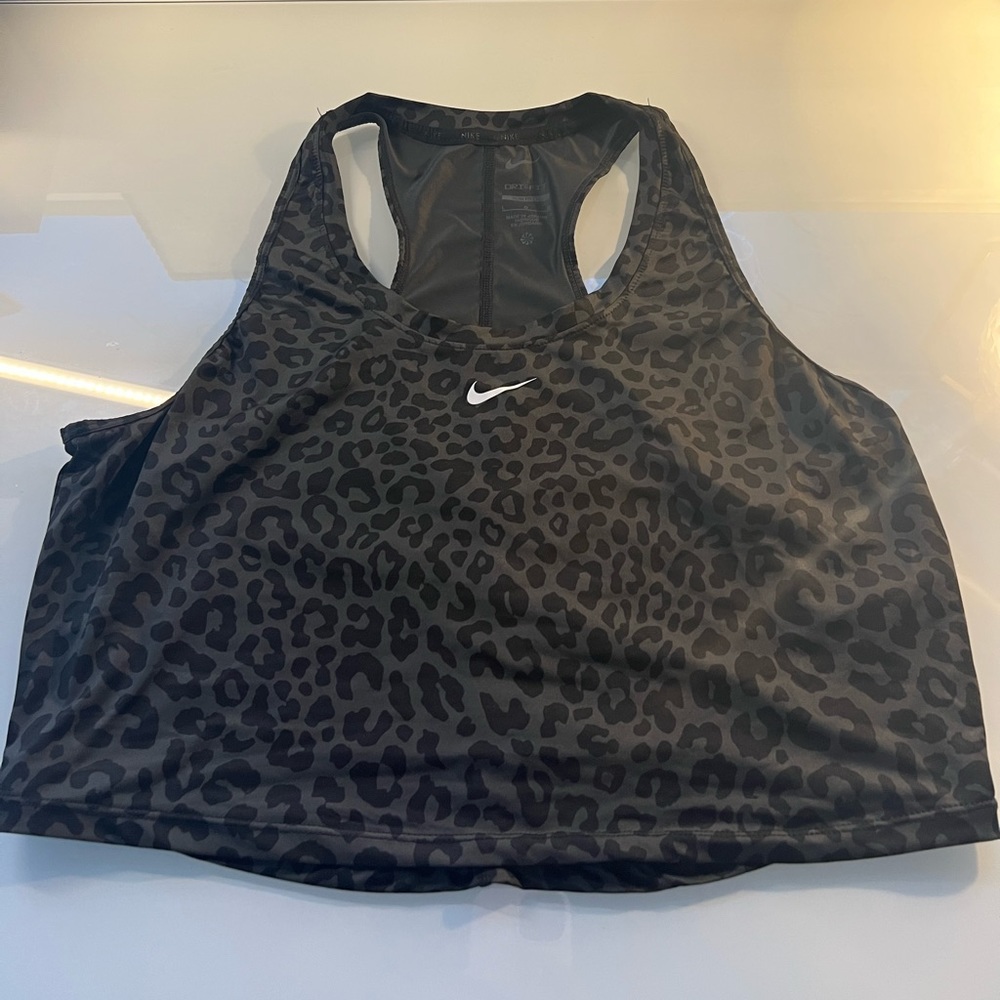 Nike dri fit cheetah crop top